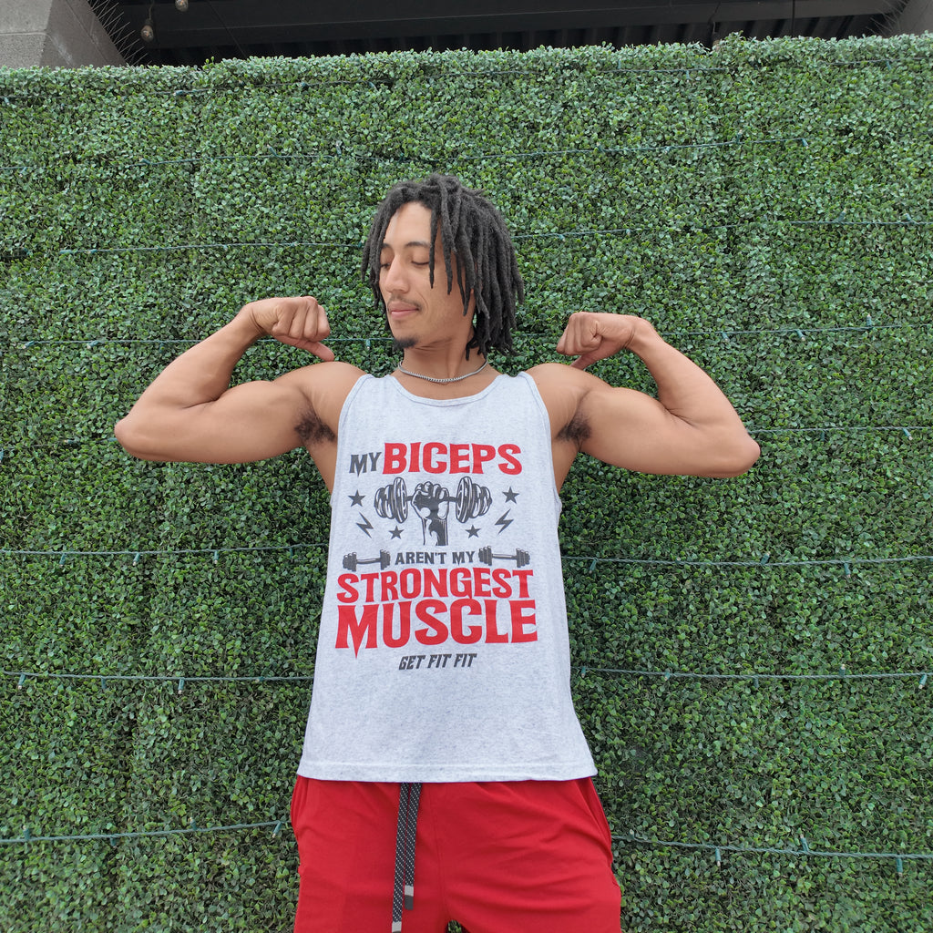 "My Biceps Aren't My Strongest Muscle" - Get Fit Fit Men's Tank Top