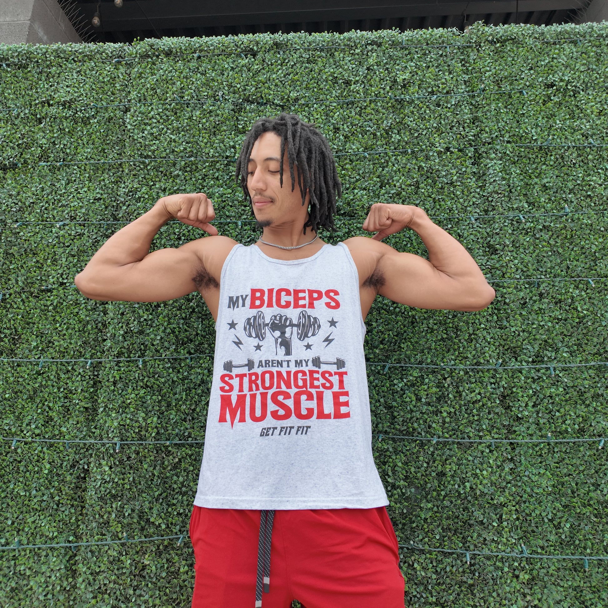"My Biceps Aren't My Strongest Muscle" - Get Fit Fit Men's Tank Top